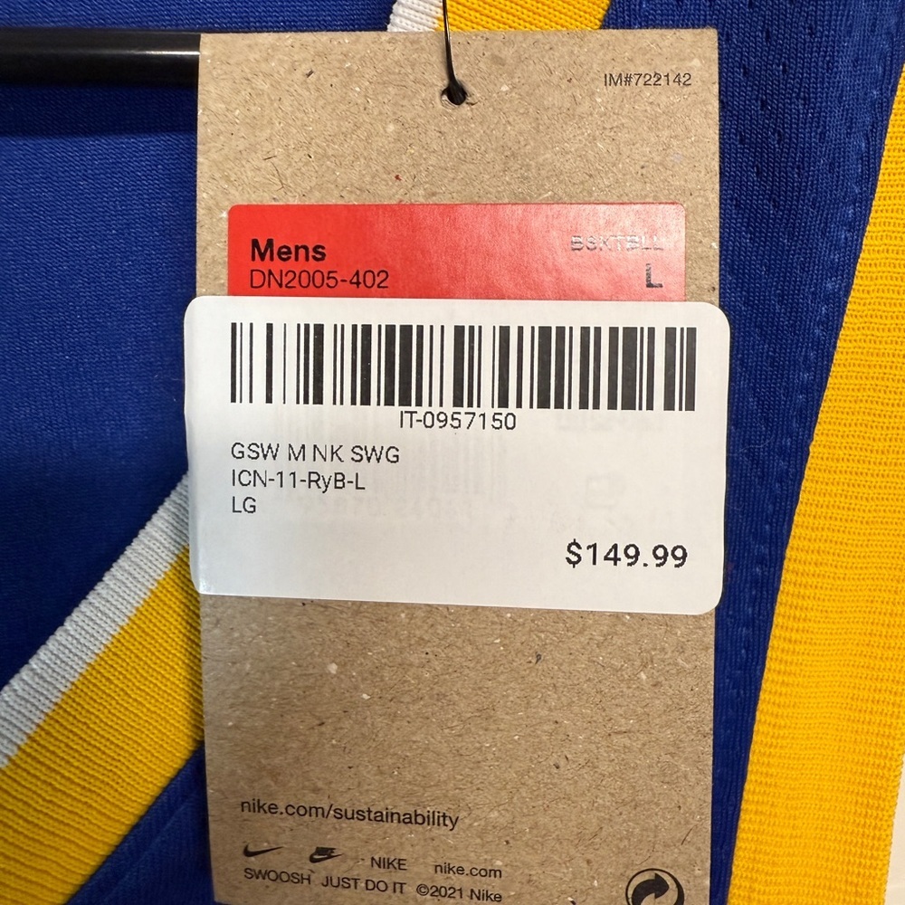 Golden State Warriors #11 Klay Thompson Basketball Jersey Size Large Nike NBA - Picture 5 of 6